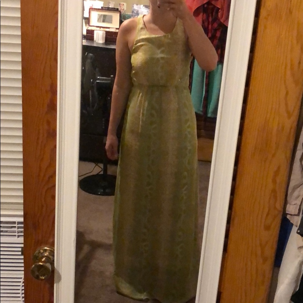 Green/Yellow ‘scaled’ dress